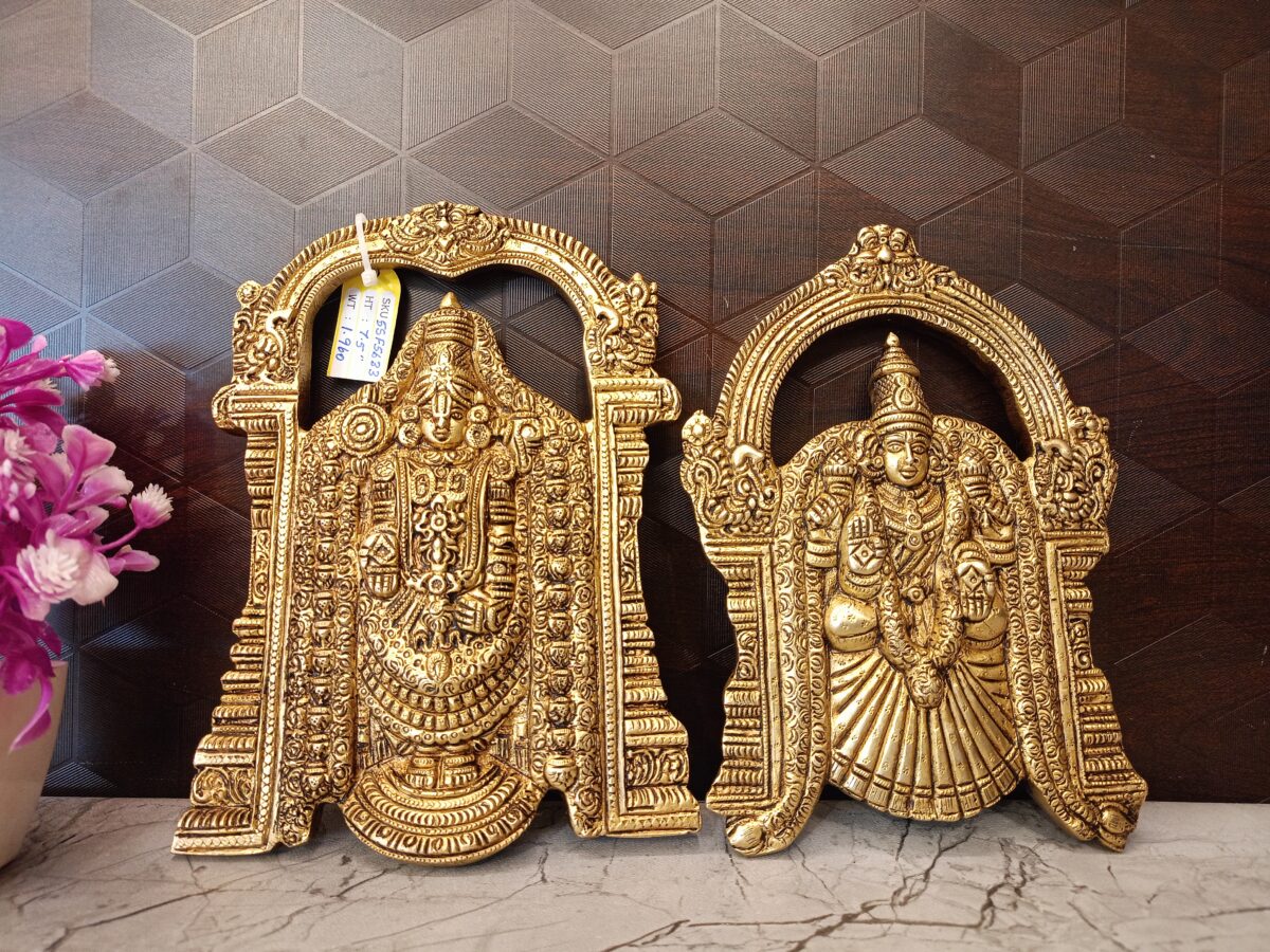 brass perumal badmavathi thayar wall mount pooja gfit vgocart coimbtore india1 scaled