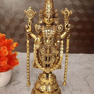 God Brass Balaji Statue , Pure & Antique 10″