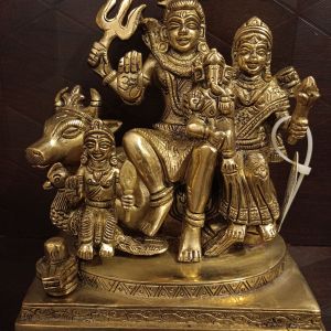 Brass Shiva Family On Nandhi Idol 6″