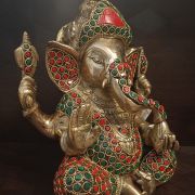 Buy Brass Stone Ganesha Statue 9″ For Gift & Pooja