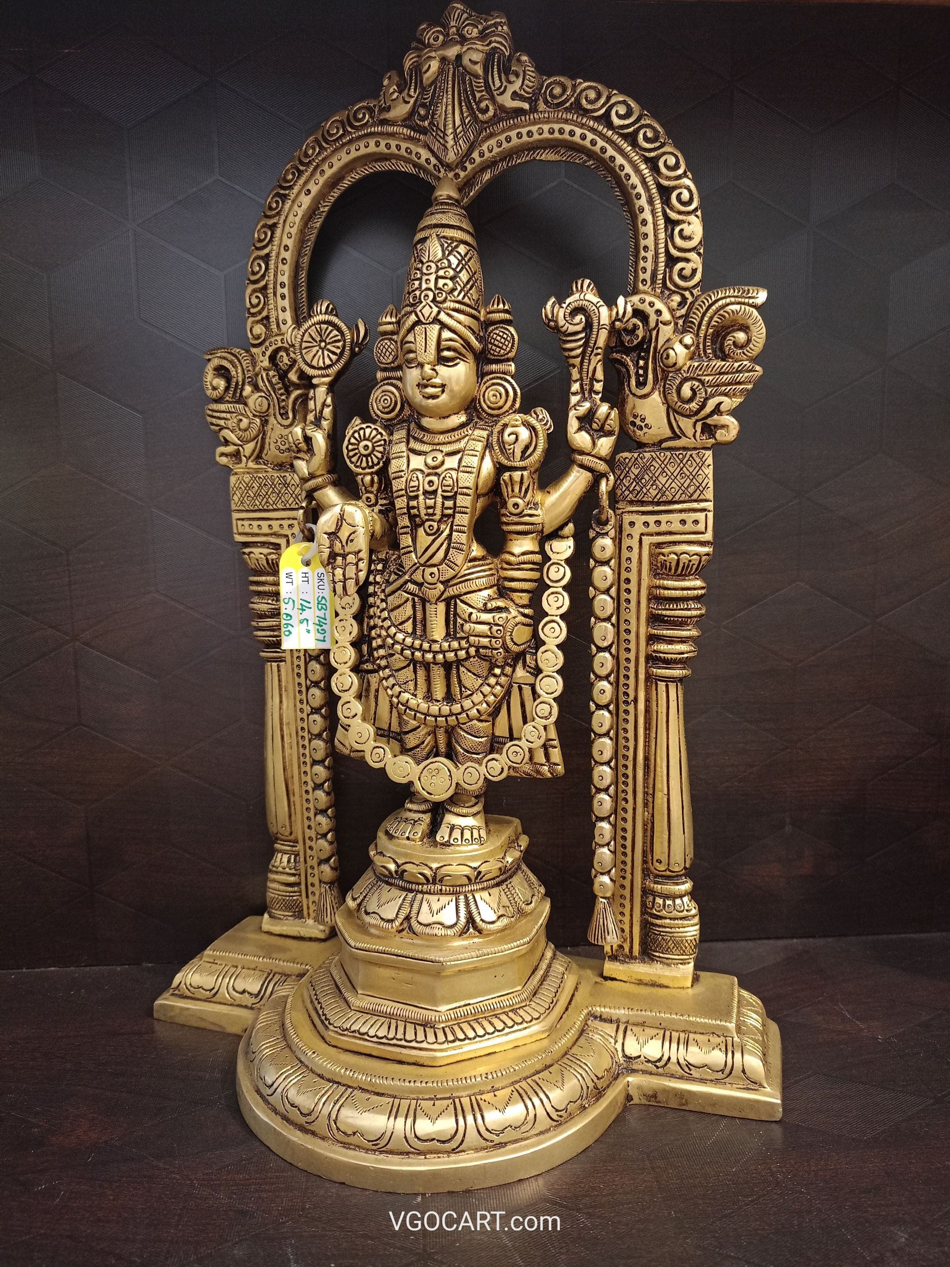 Brass Well design Arch Venkatachalapathi Statue 15″ , Pure& Antique