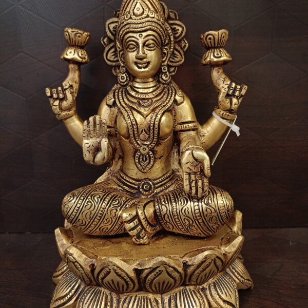 Buy Brass lakshmi Sitting On Lotus base 9"
