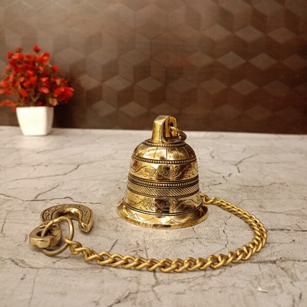 Brass Hanging Bell Small 27"