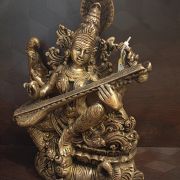 Brass Well Designed Saraswathi Statue 11″