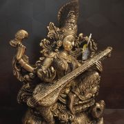 Brass Well Designed Saraswathi Statue 11″