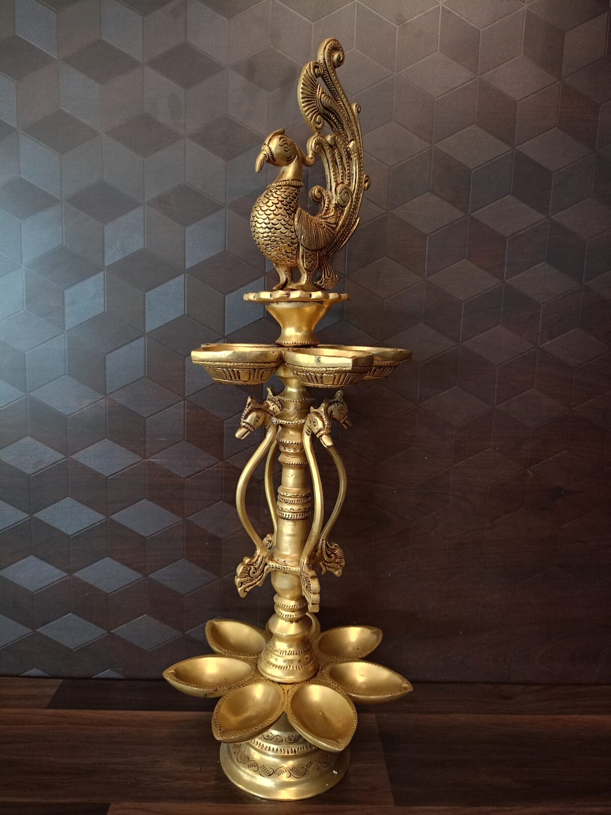 brass annam two layer seven face diya pooja home decor vgocart coimbatore india1 scaled