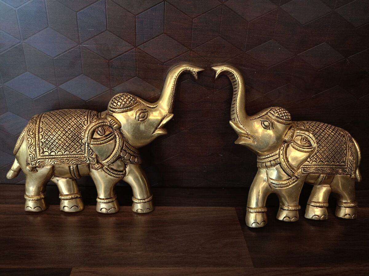 brass elephant set wall mount home decor pooja door gift vgocart coimbatore india scaled