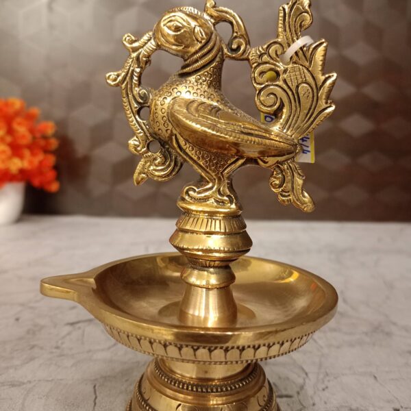 Brass single Face Diya With Annam 6"