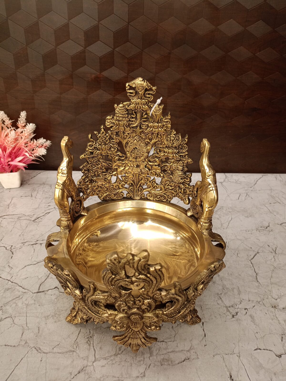 Buy Brass Design Uruli 11.5" For Home decor / Pooja - Image 5