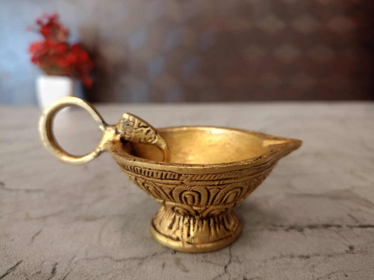 brass elephant handle diya pooja gift vgocart coimbatore india scaled