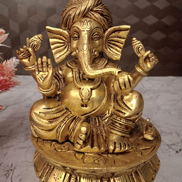 Buy Brass Pagadi Gnaesha Statue 8"