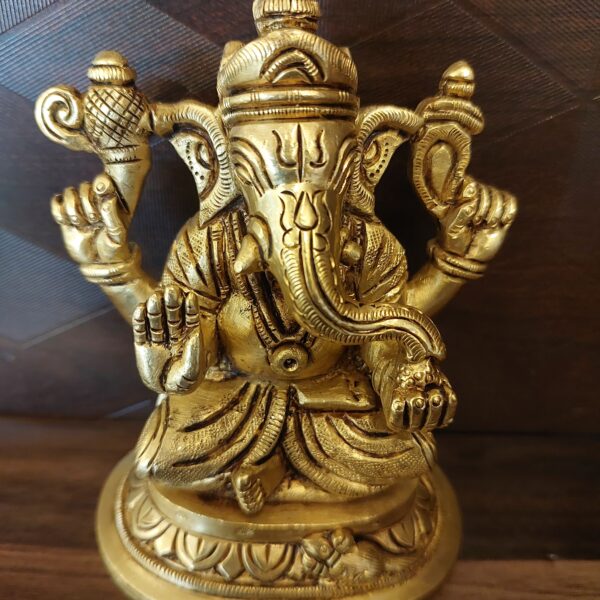 Buy Brass Ganesha For Pooja 5" / Antique Finish