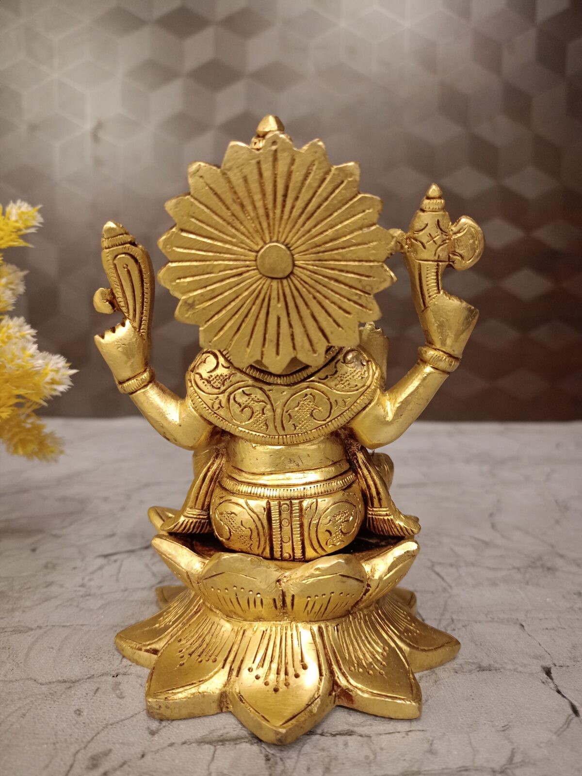 brass lotus ganesha idol pooja gift antique vgocart coimbatore india1 scaled