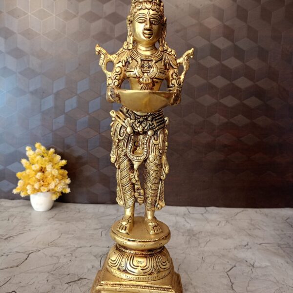 Buy Brass Paavai Diya Single Piece 17.5" For Pooja , Home decor