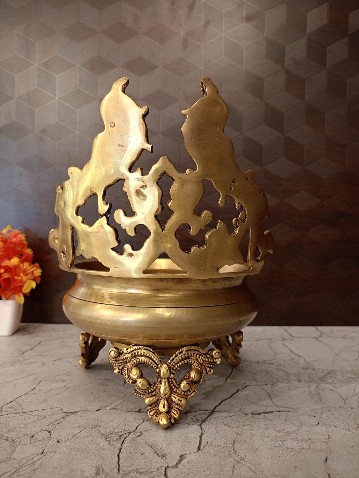 brass peacock uruli pooja gift vgocart coimbatore india1 scaled