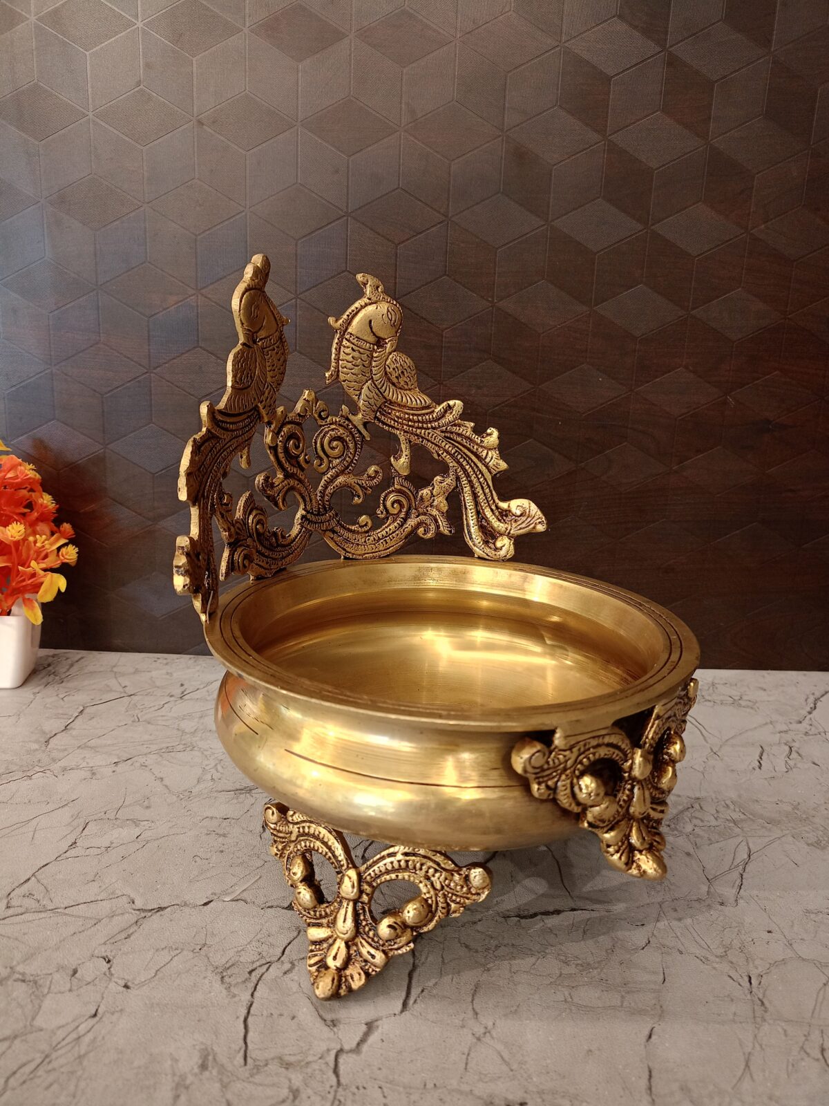 brass peacock uruli pooja gift vgocart coimbatore india2 scaled