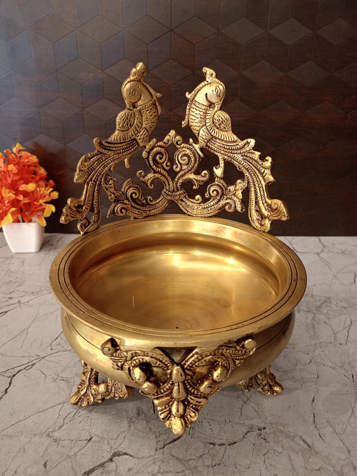 brass peacock uruli pooja gift vgocart coimbatore india3 scaled