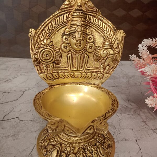 Buy Brass Perumal With Sangu Chakra Namam Diya 9"