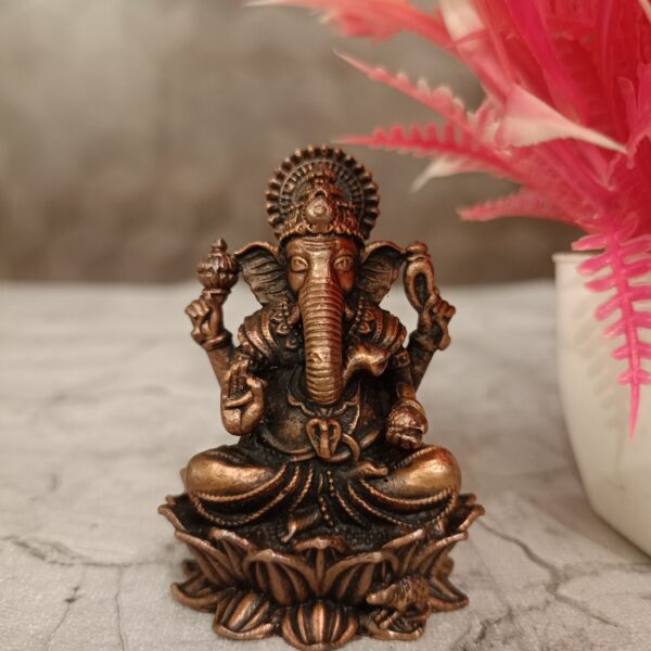 Buy Panchaloha Ganesha Idol Sitting On Lotus Base 2"