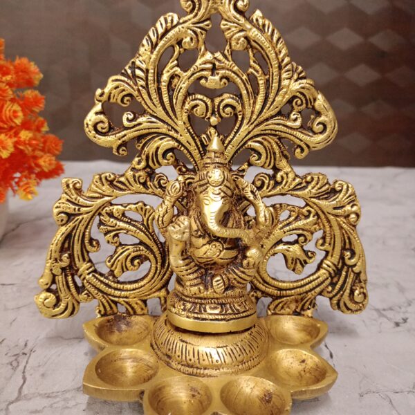Buy Brass Designer Arch Ganesha with Diya 6.5"