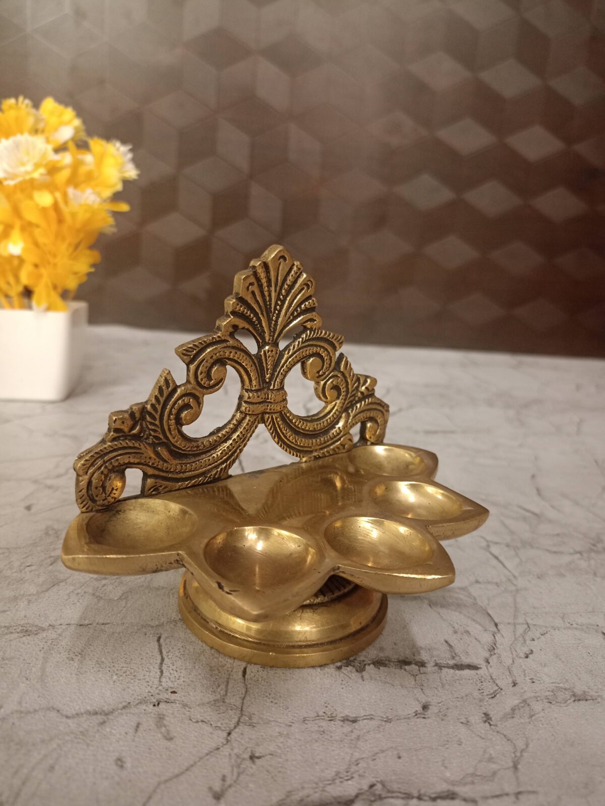 brass designer five face diya pooja gift vgocart coimbatore india2 scaled