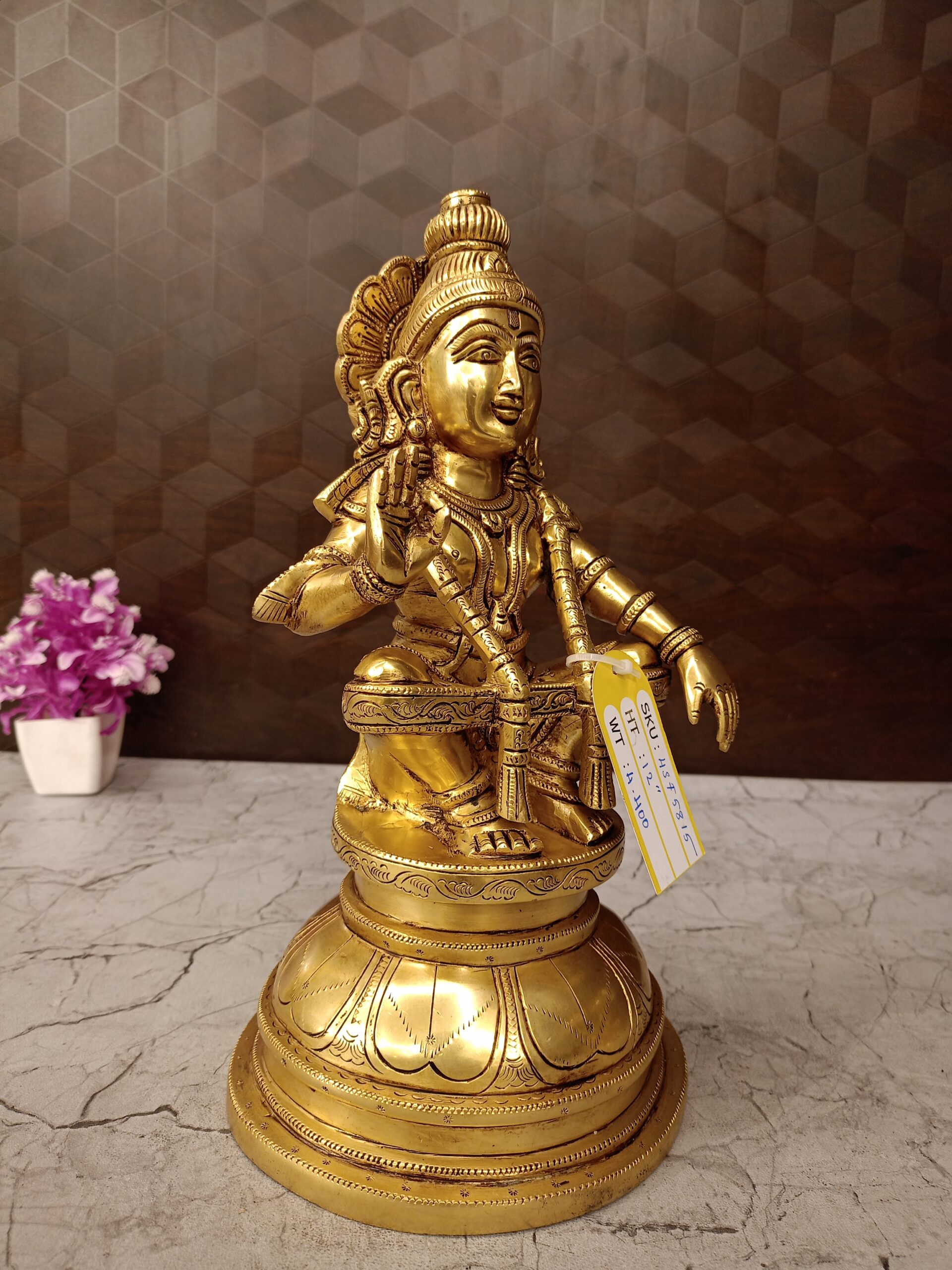 oplus_32 Buy Superfine Brass Ayyappan Statue For Pooja 12" - Image 3
