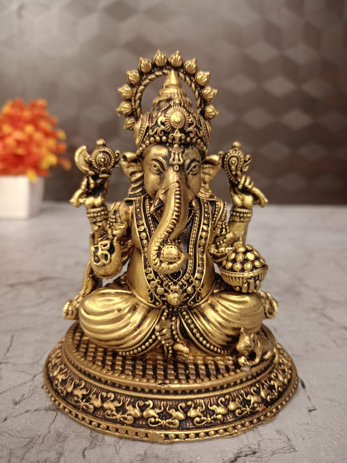brass ganesha oval base pooja gift vgocart coimbatore india scaled