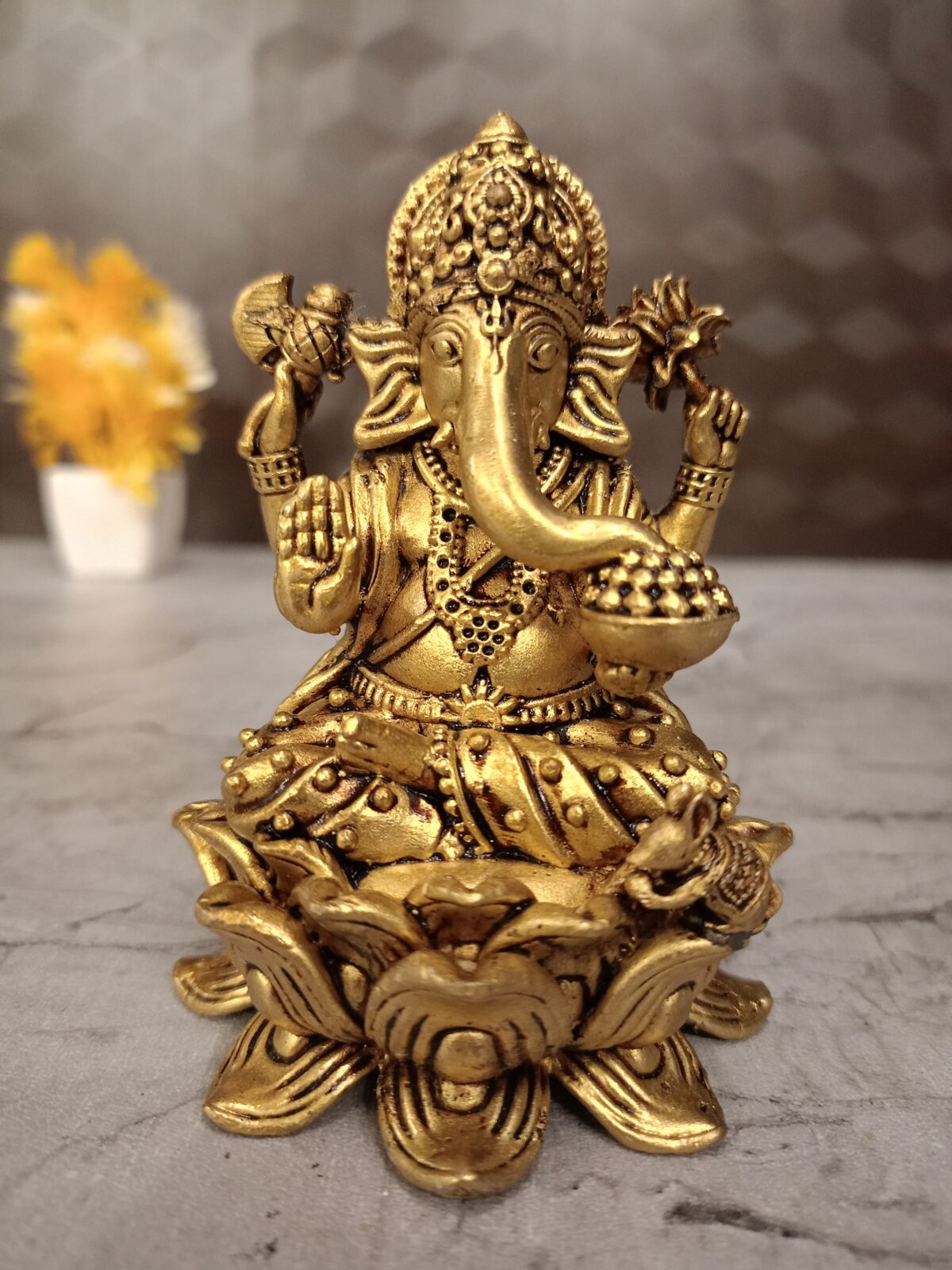 brass lotus ganesha idol pooja gift vgocart coimbatore india scaled