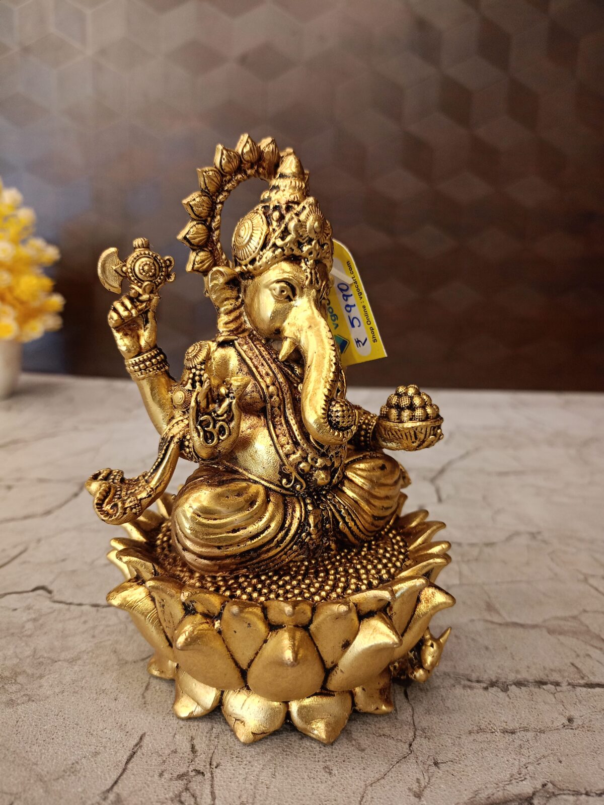 brass lotus ganesha pooja gift vgocart coimbatore india2 scaled