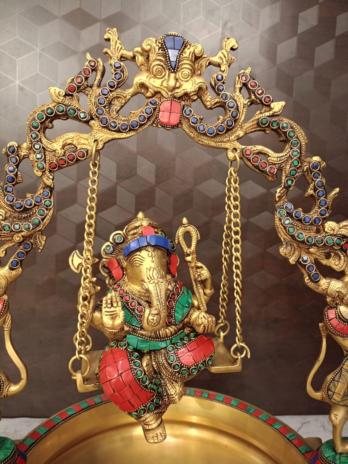 brass stone ganesha statue pooja gift vgocart coimbatore india scaled