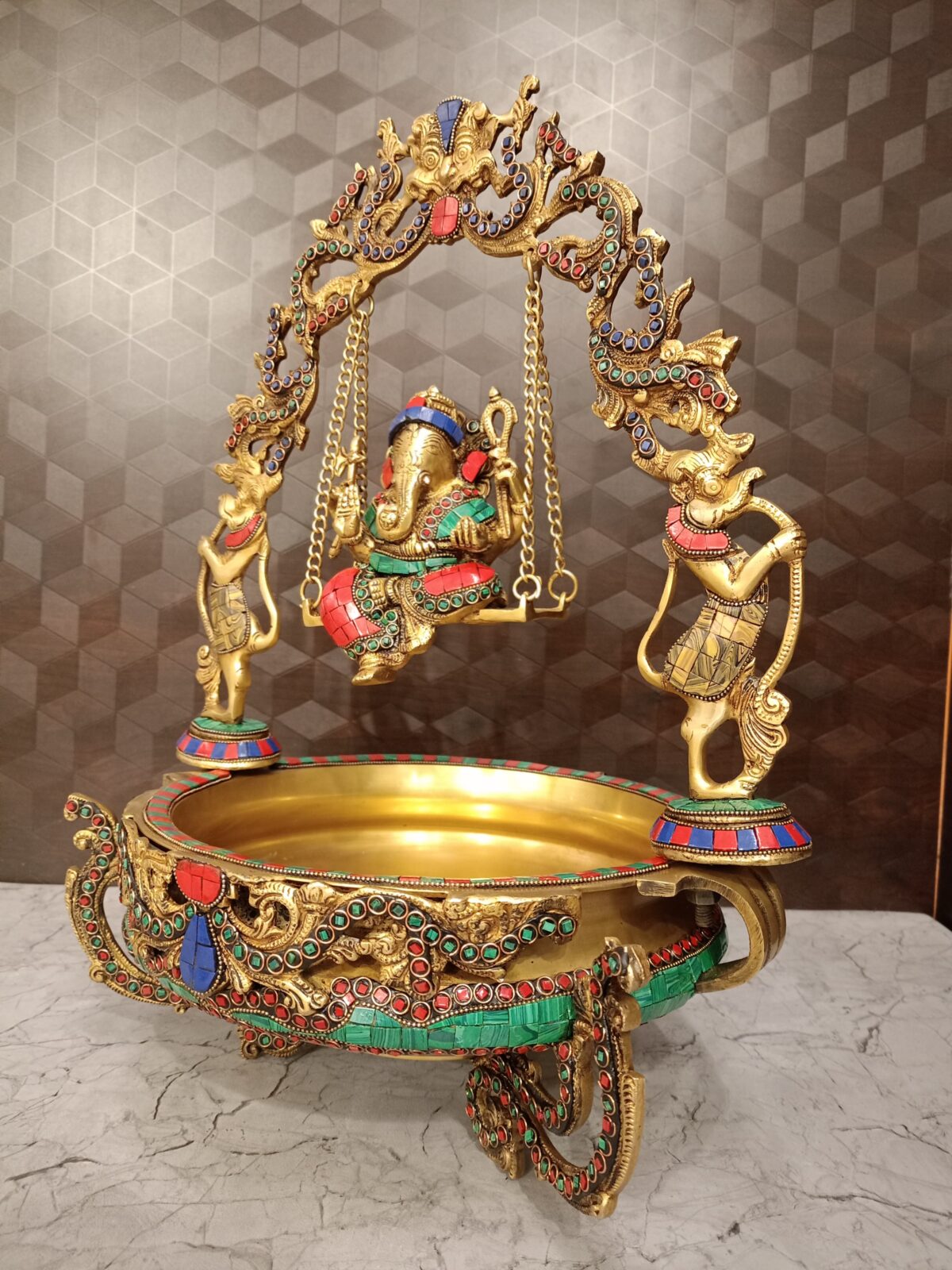 brass stone ganesha statue pooja gift vgocart coimbatore india2 2 scaled