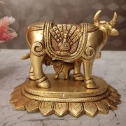 Buy Brass Cow And Calf With Radha Krishna Statue 4.5″