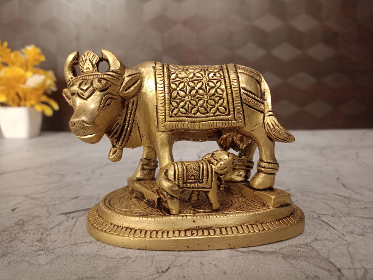 brass cow calf pooja gift vgocart coimbatore india scaled
