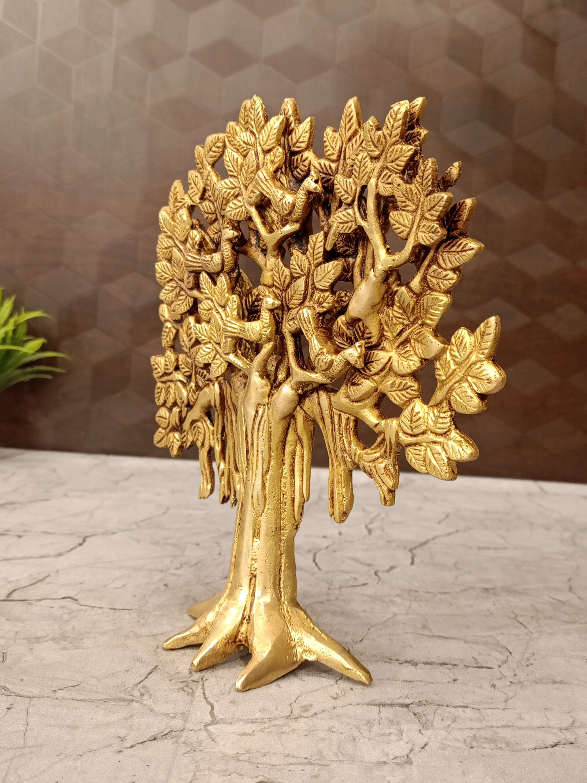 oplus_32 Buy Brass Karpagavirsham Tree For Pooja, Home Decor 8" - Image 4