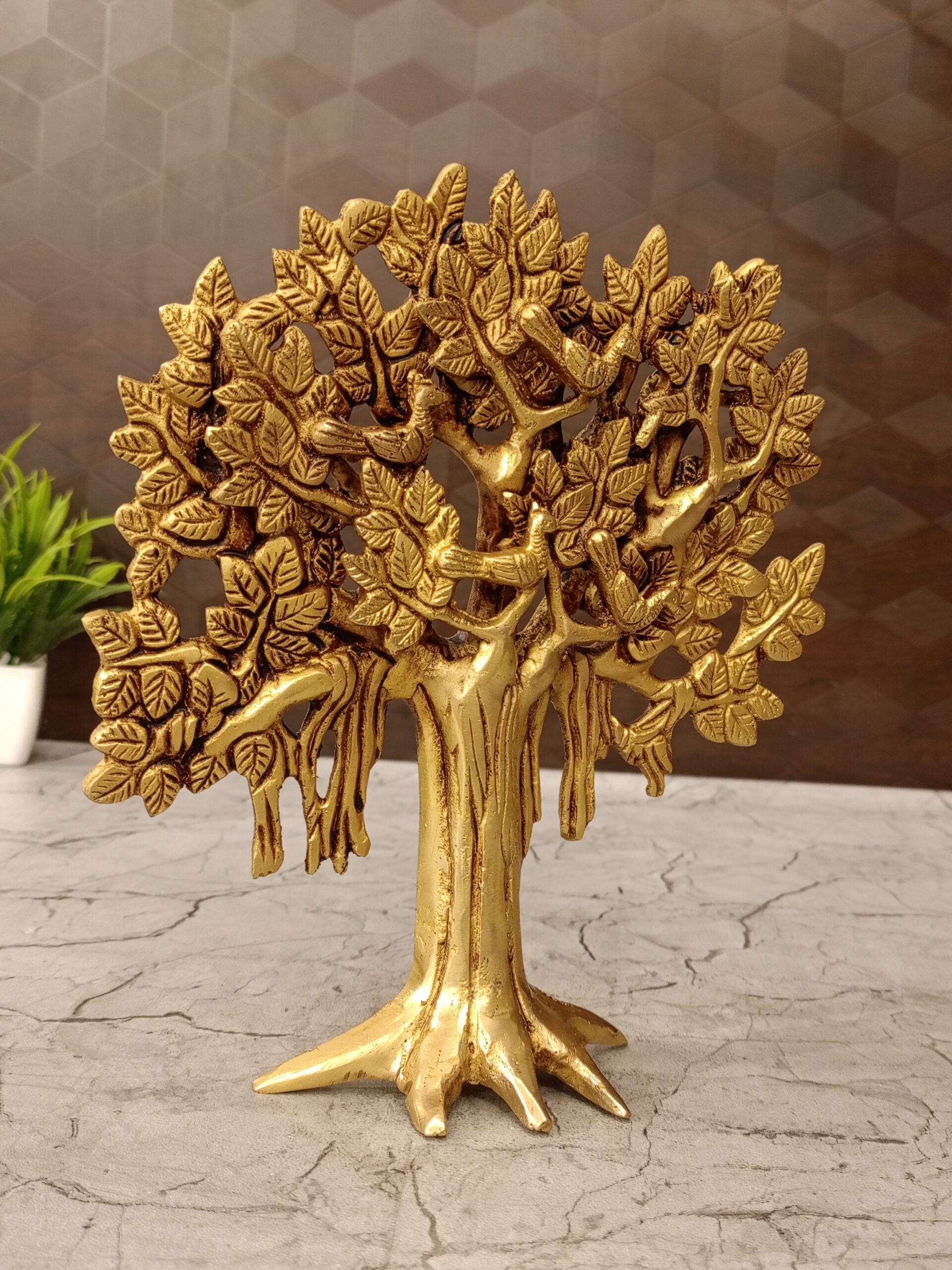 oplus_32 Buy Brass Karpagavirsham Tree For Pooja, Home Decor 8" - Image 3