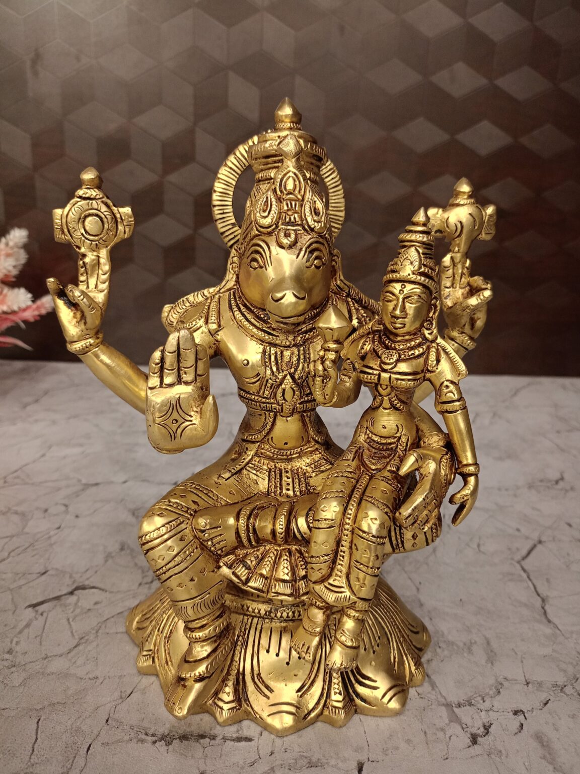 Buy Brass Superfine Lakshmi Hygrevar Statue 9″