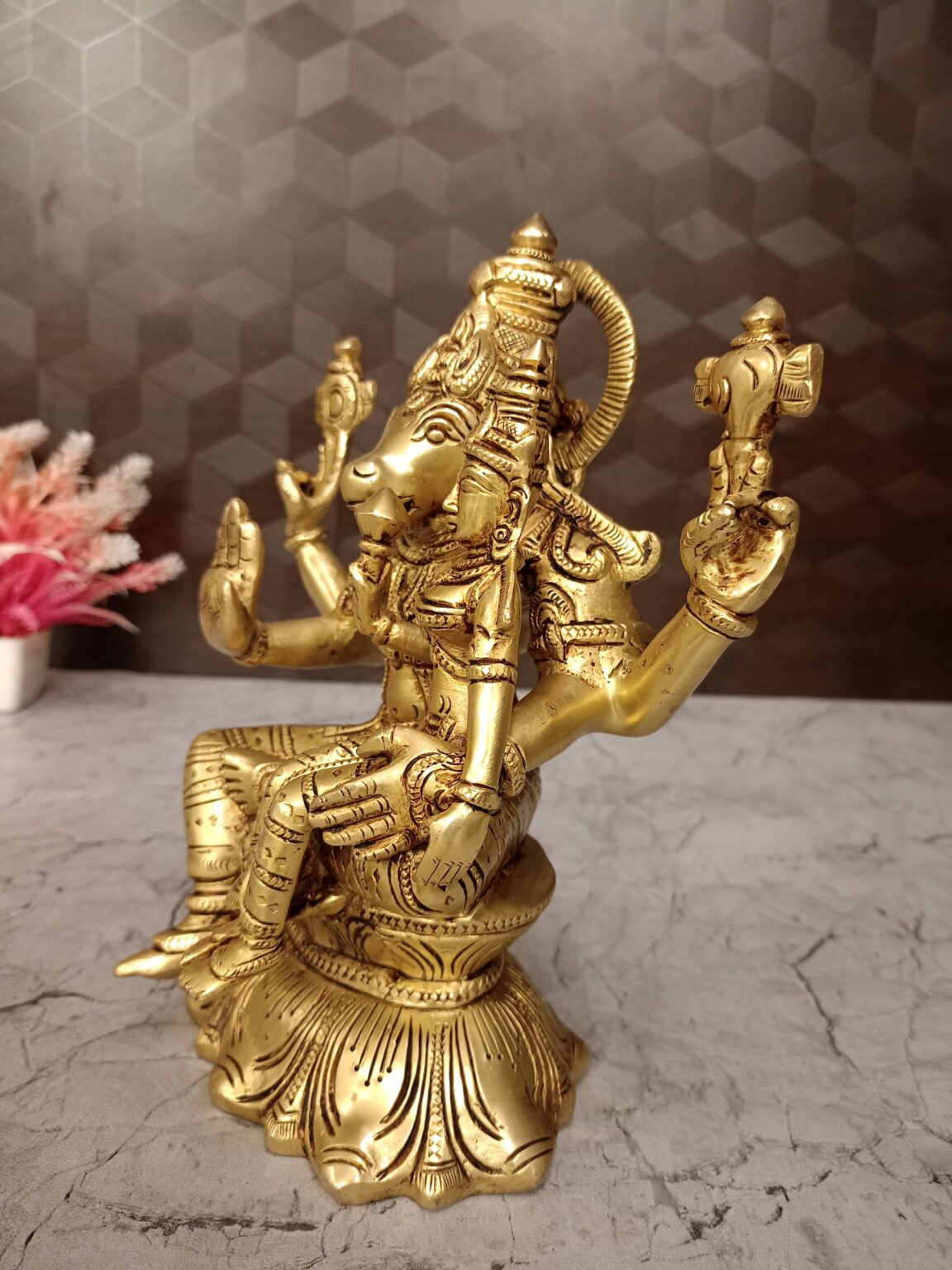 Buy Brass Superfine Lakshmi Hygrevar Statue 9″