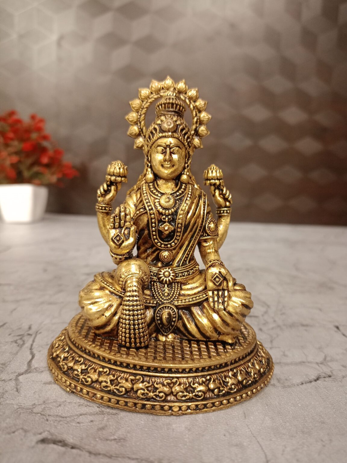 Buy Brass Fine Art Lakshmi Statue 5.5″