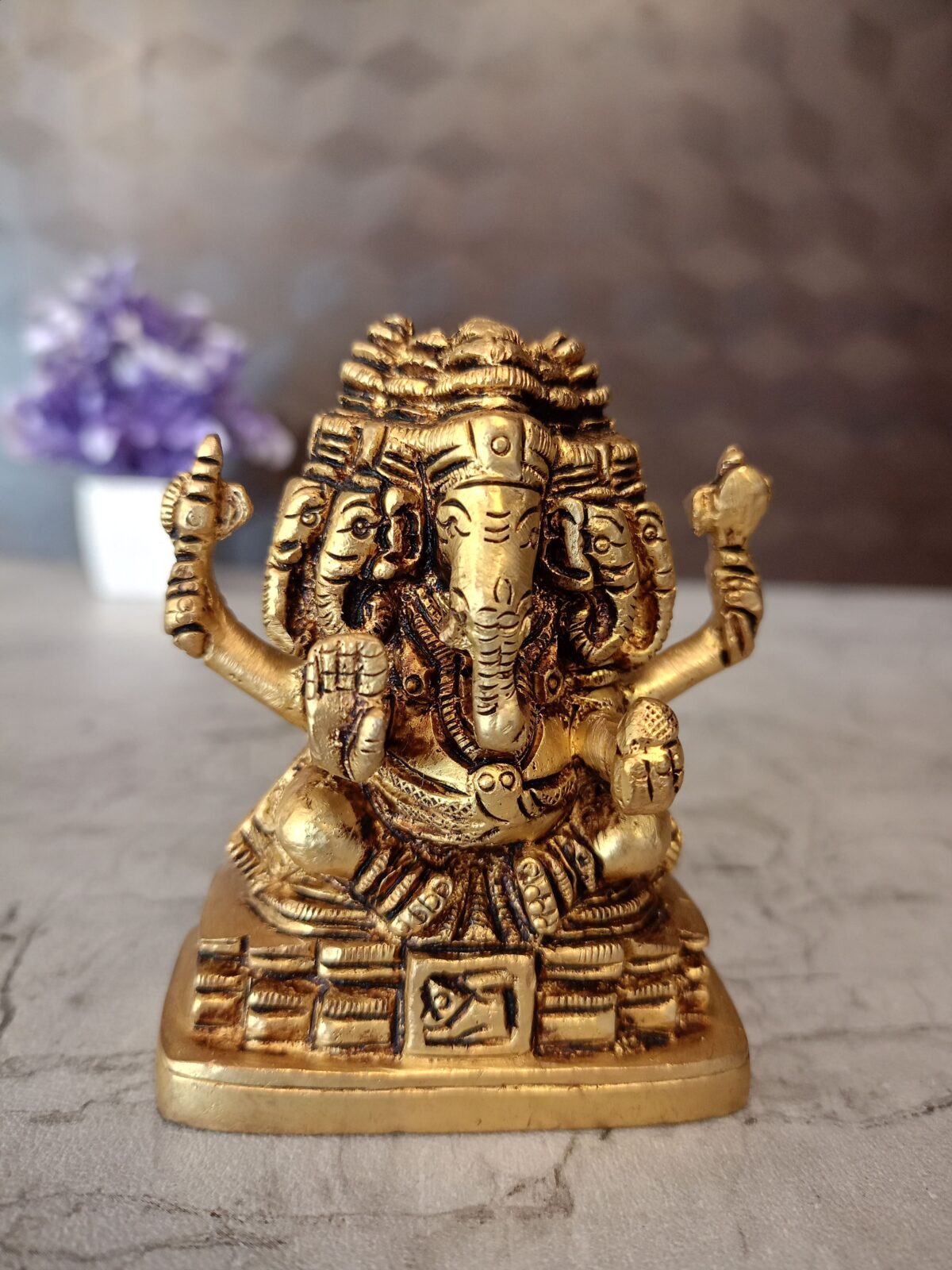 brass panjamuga ganesha idol pooja gift vgocart coimbatore india scaled