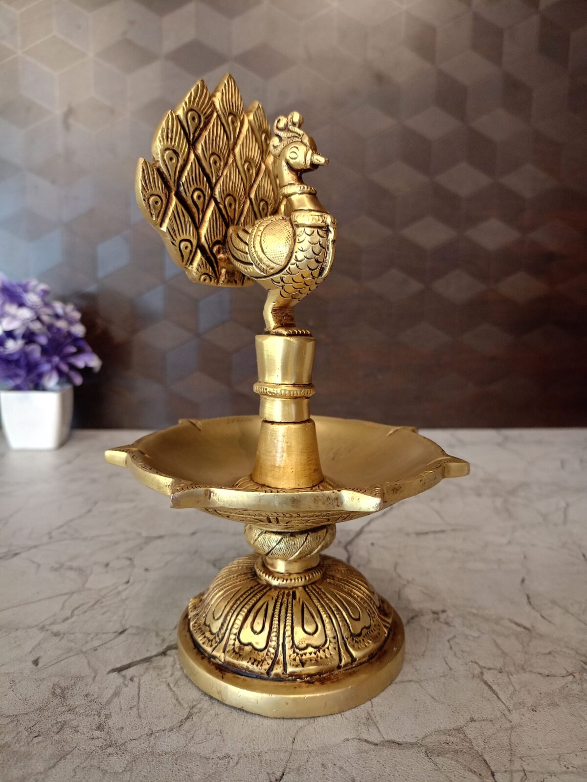 brass peacock five face diya pooja gift vgocart coimbatore india2 scaled