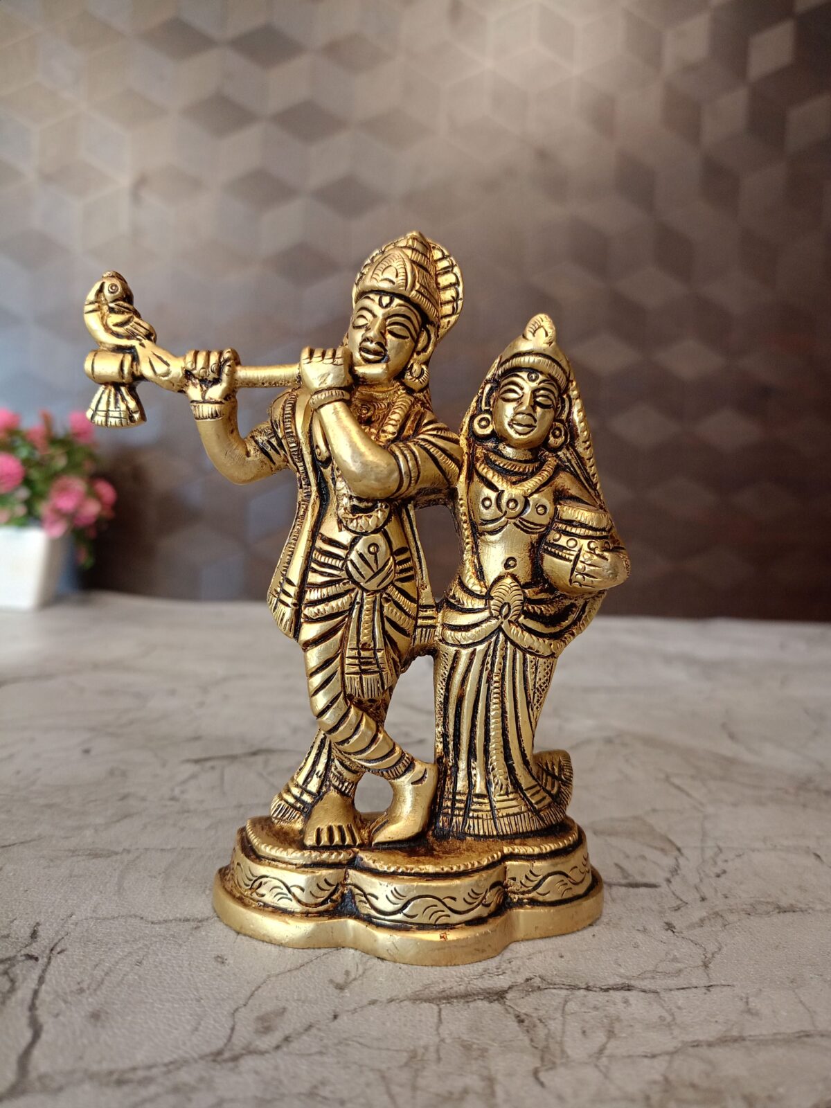 brass radha krishna statue pooja gift decor vgocart coimbatore india scaled
