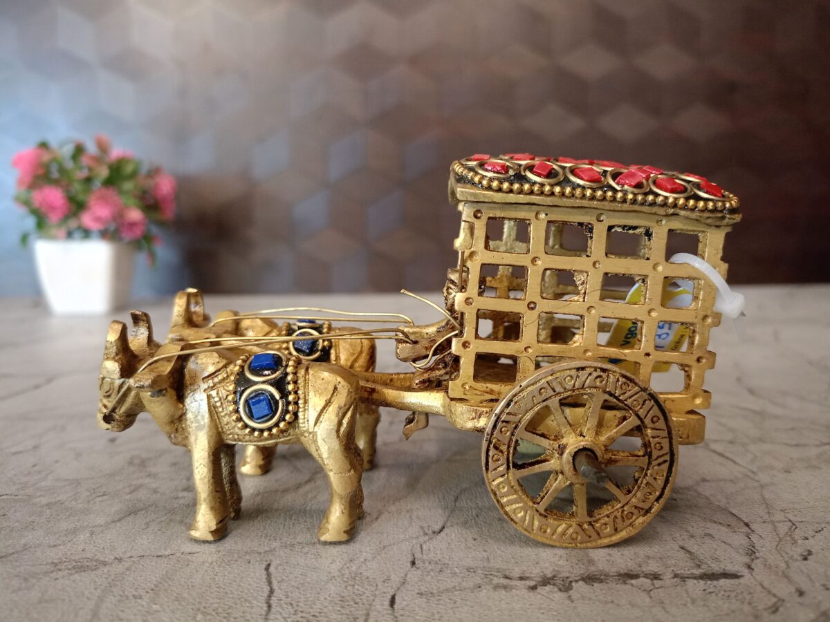 brass stone bullockcart gift home decor vgocart coimbatore india scaled