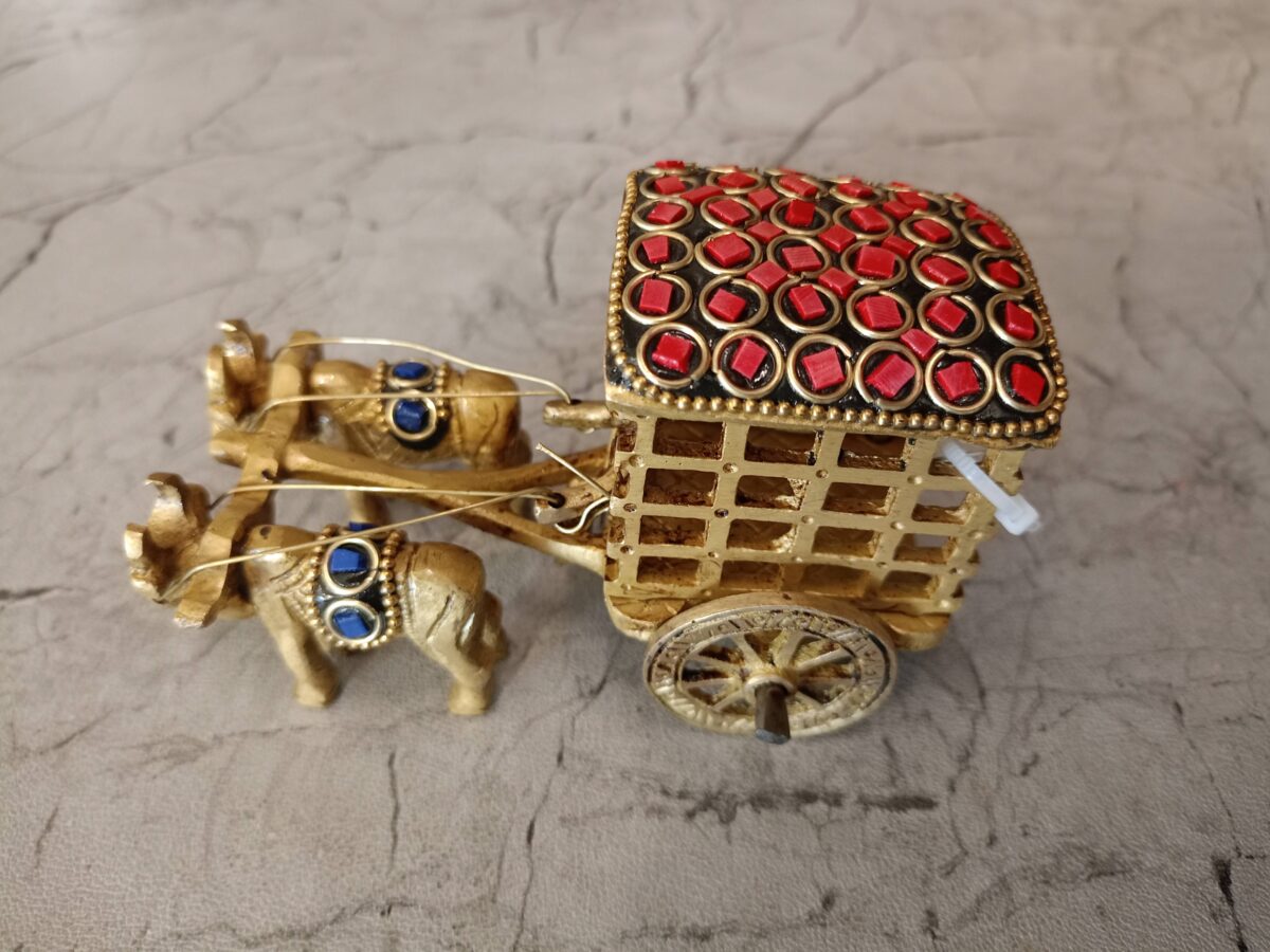 brass stone bullockcart gift home decor vgocart coimbatore india1 scaled