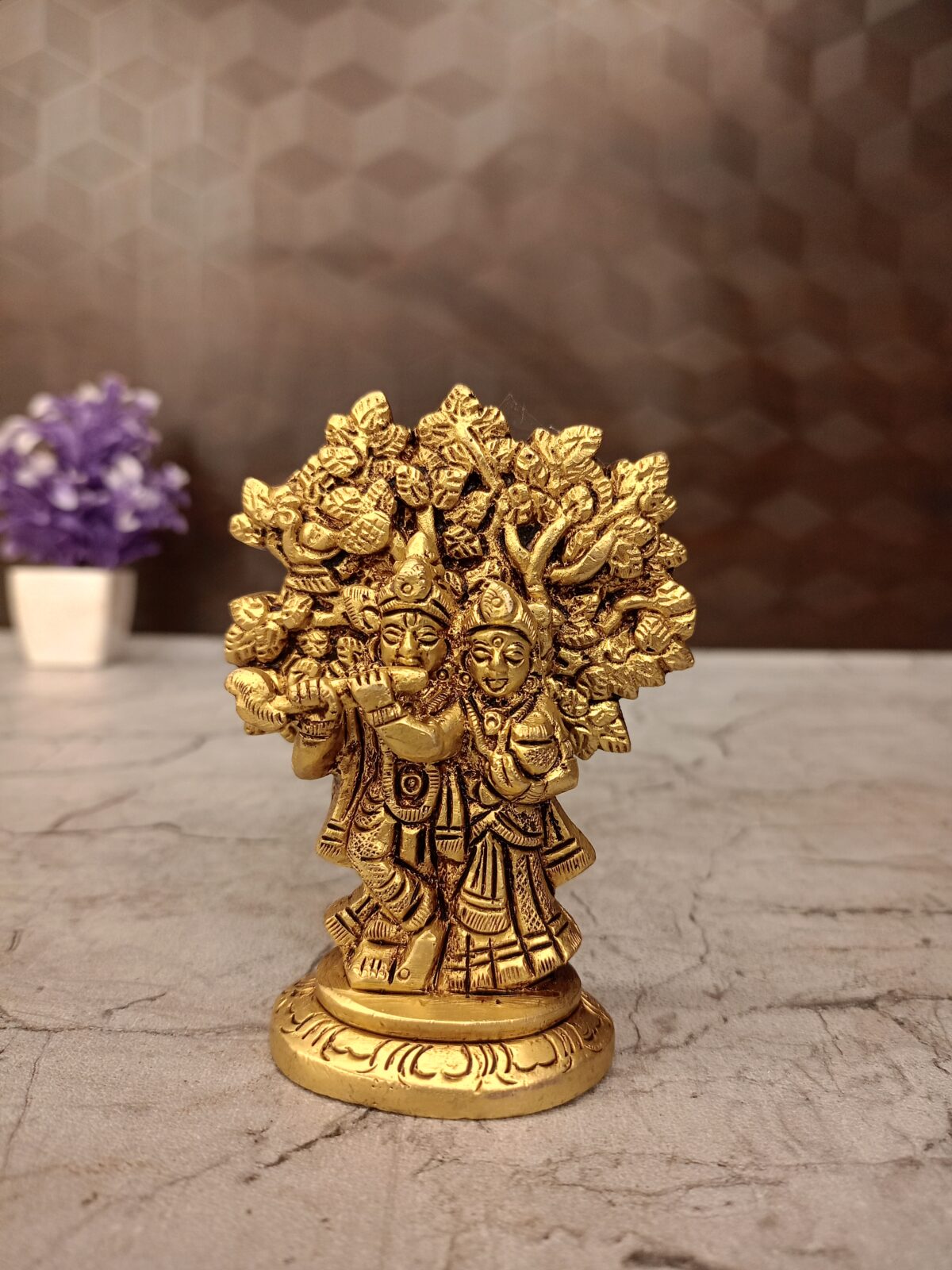 brass tree radha krishna idol