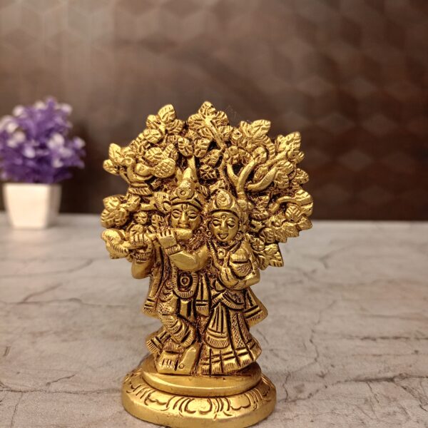 brass tree radha krishna idol