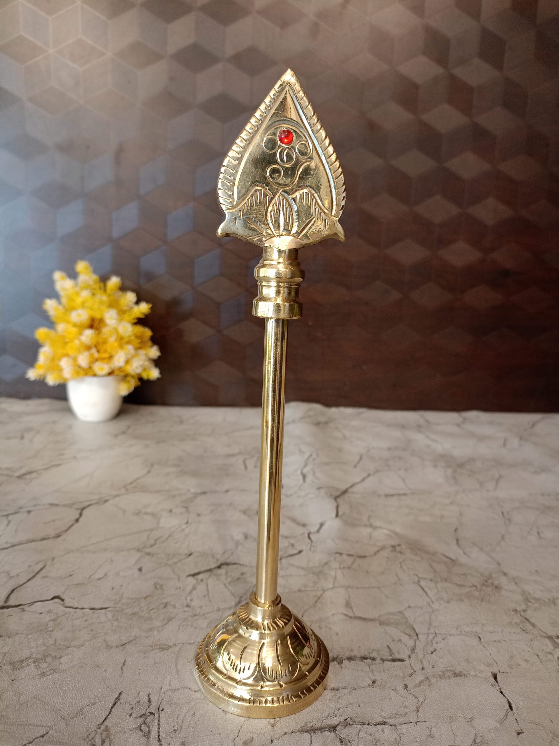 oplus_32 Buy Brass Vell With Red Stone 10" - Image 1