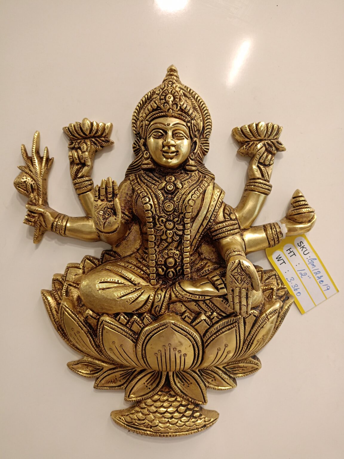 Buy Brass Lakshmi Wall Mount Statue 12″