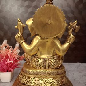 Buy Brass Ashta Ganesha sitting On Square Base 13″