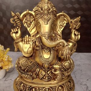 Buy Brass Big Ashta Ganesha Statue 15.5″