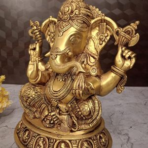 Buy Brass Big Ashta Ganesha Statue 15.5″